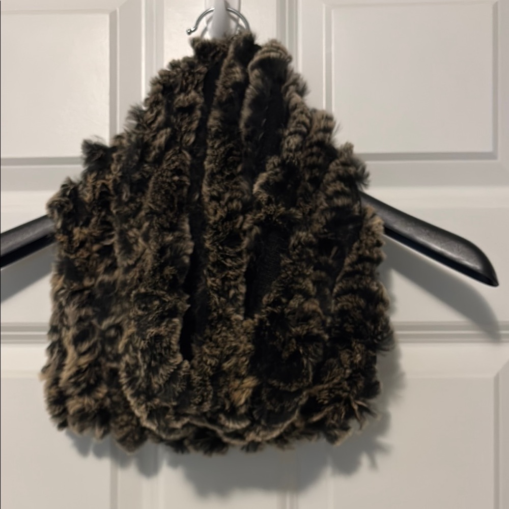 Saks Fifth Avenue Luxe Faux Fur Vest in Brown and Black